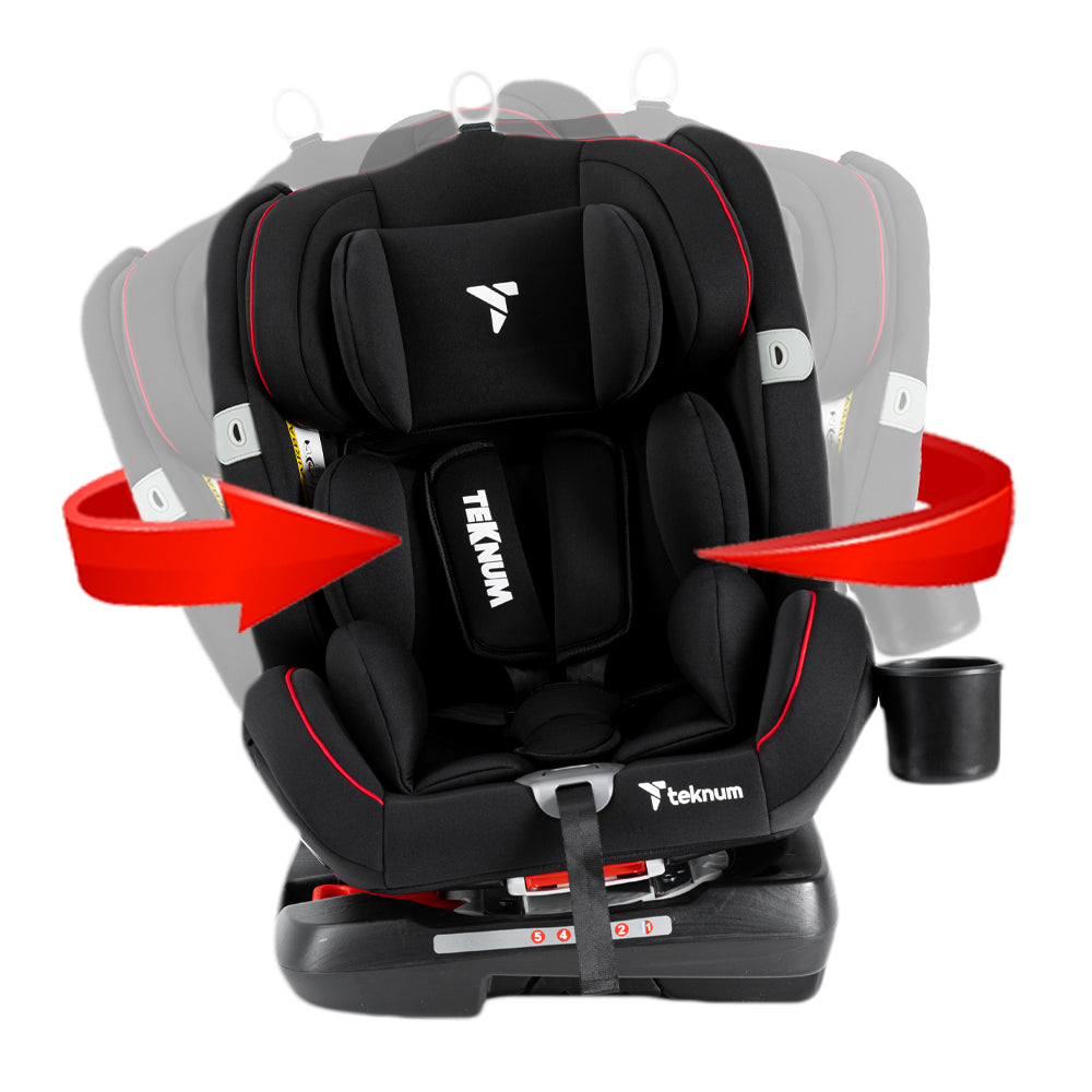 Teknum Evolve 360 Car Seat w/ Mommy Diaper Bag – Black