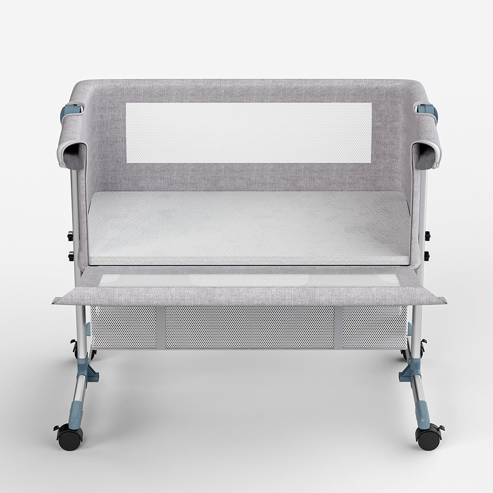 inchTeknum Bedside Crib w/ Mommy Diaper Bag – Grey inch