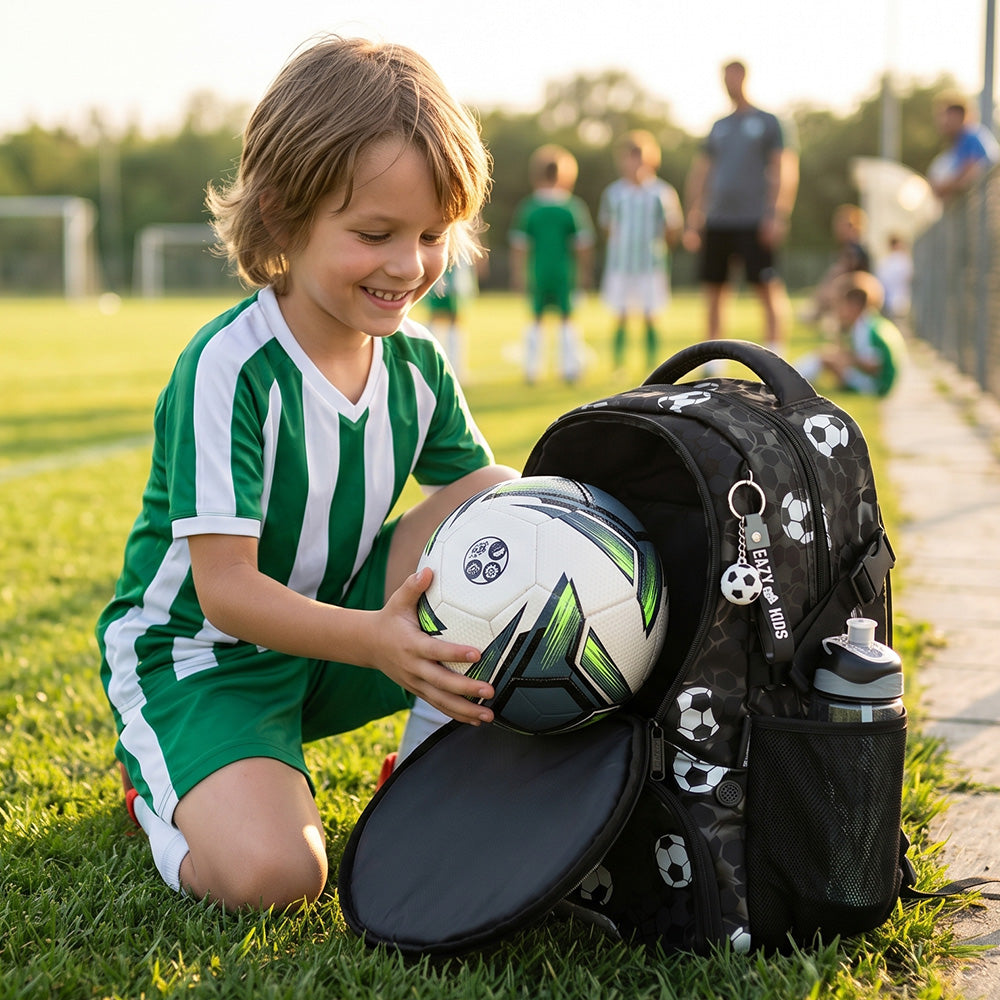 Eazy Kids Size 5 Football – Durable TPU Soccer Ball for Kids, White/Neon Green