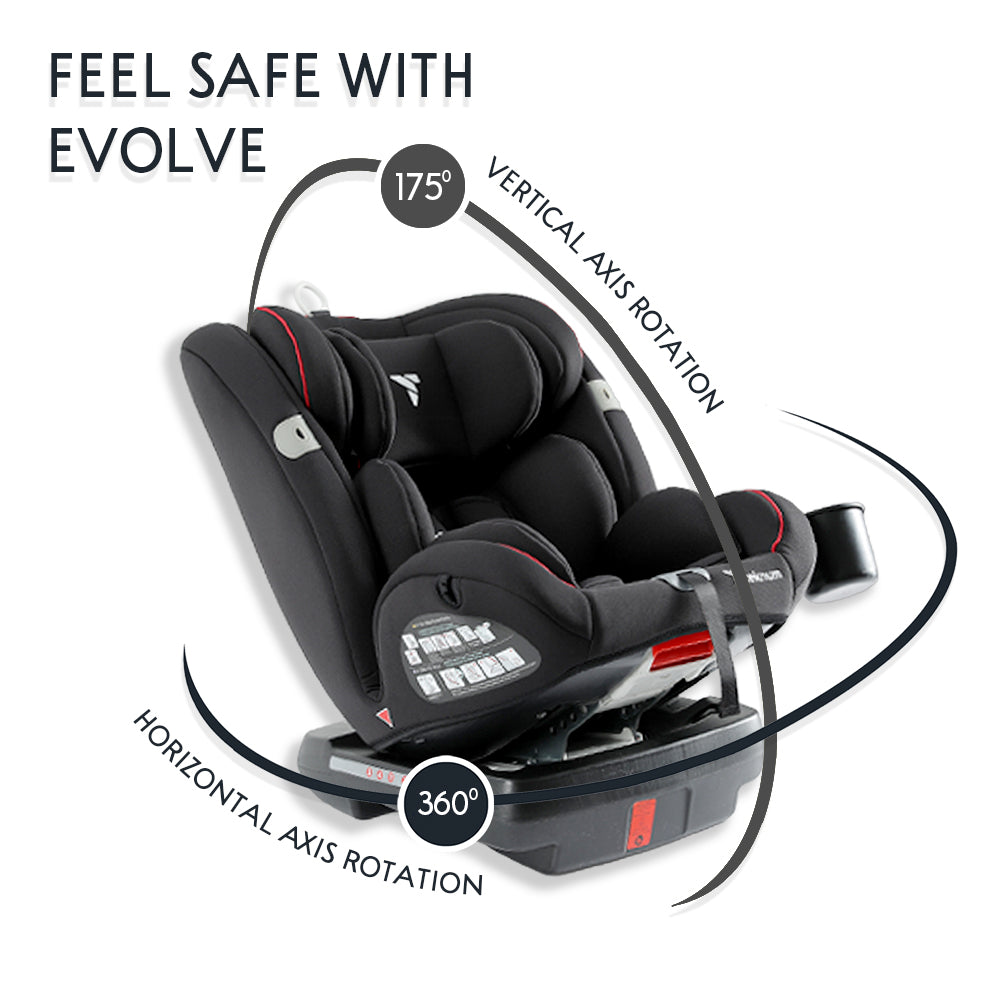 Teknum Evolve 360 Car Seat w/ Mommy Diaper Bag – Black