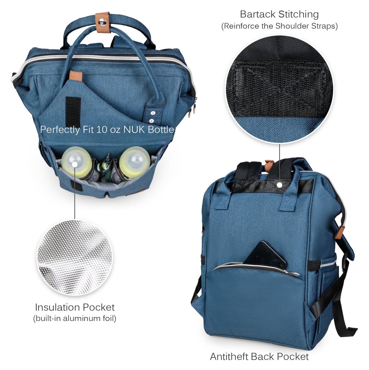 ALAMEDA Diaper Backpack - Large - Blue