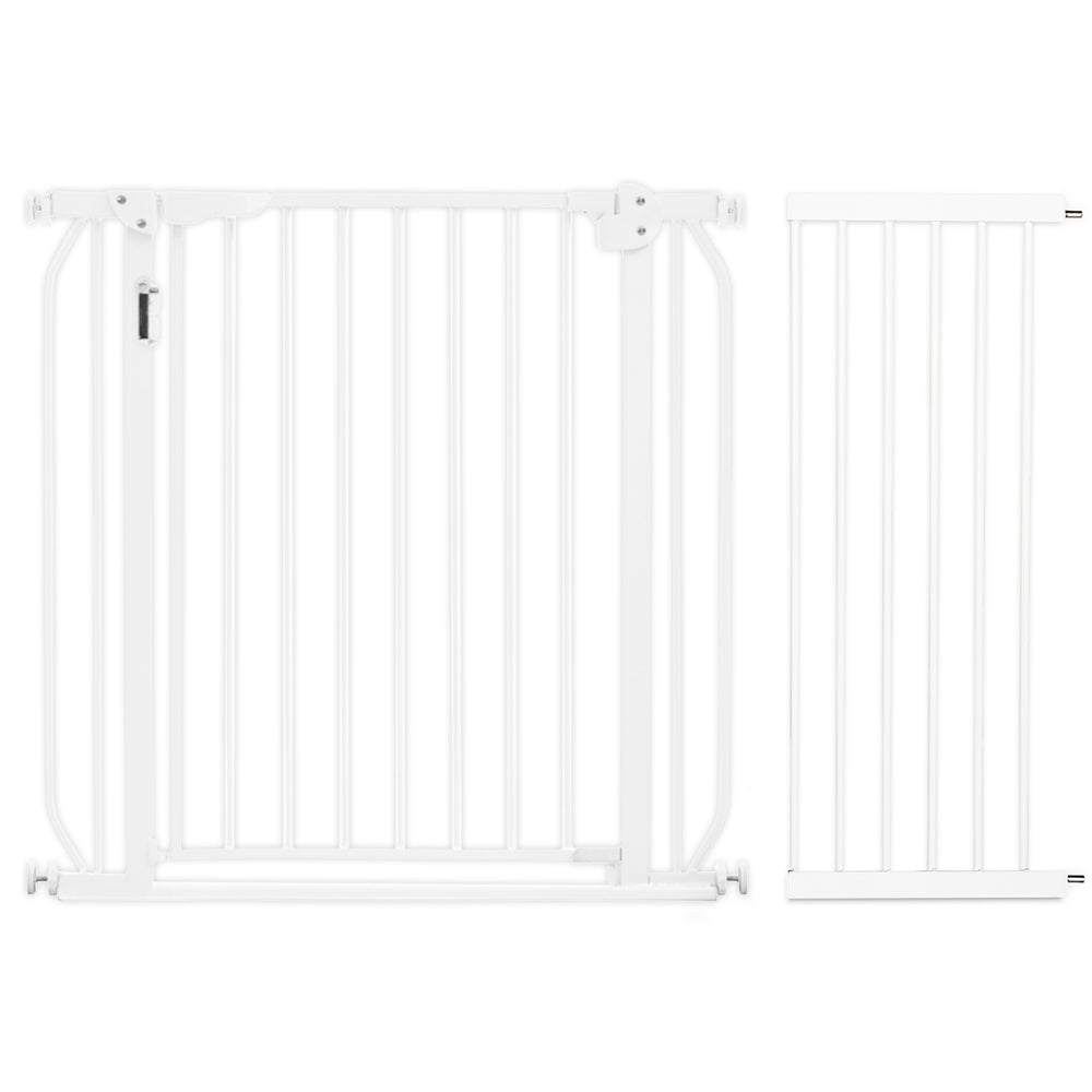 BABY SAFE - Metal Safety LED Gate w/t 30cm Extension - White