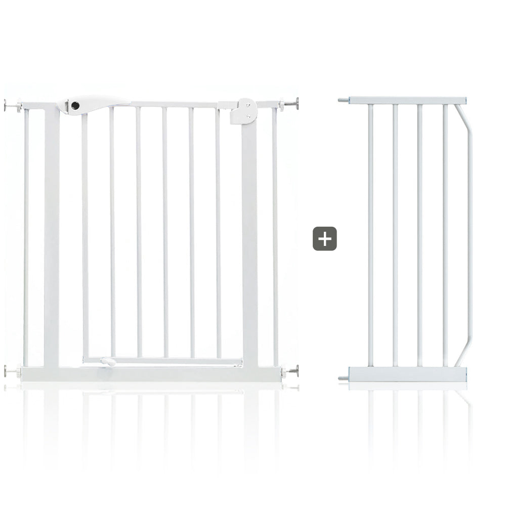 BABY SAFE - Metal Safety Gate w/t 30cm Extension - White