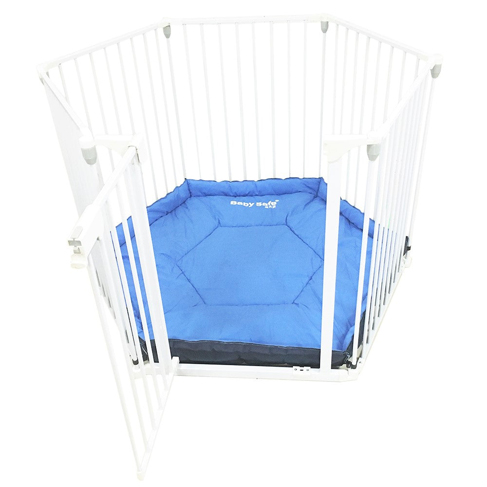 BABY SAFE Convertible Playpen with Mat - White