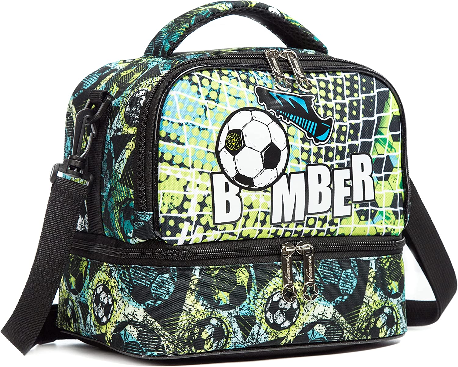 EAZY KIDS Lunch Bag Combo of 3 Football - Green
