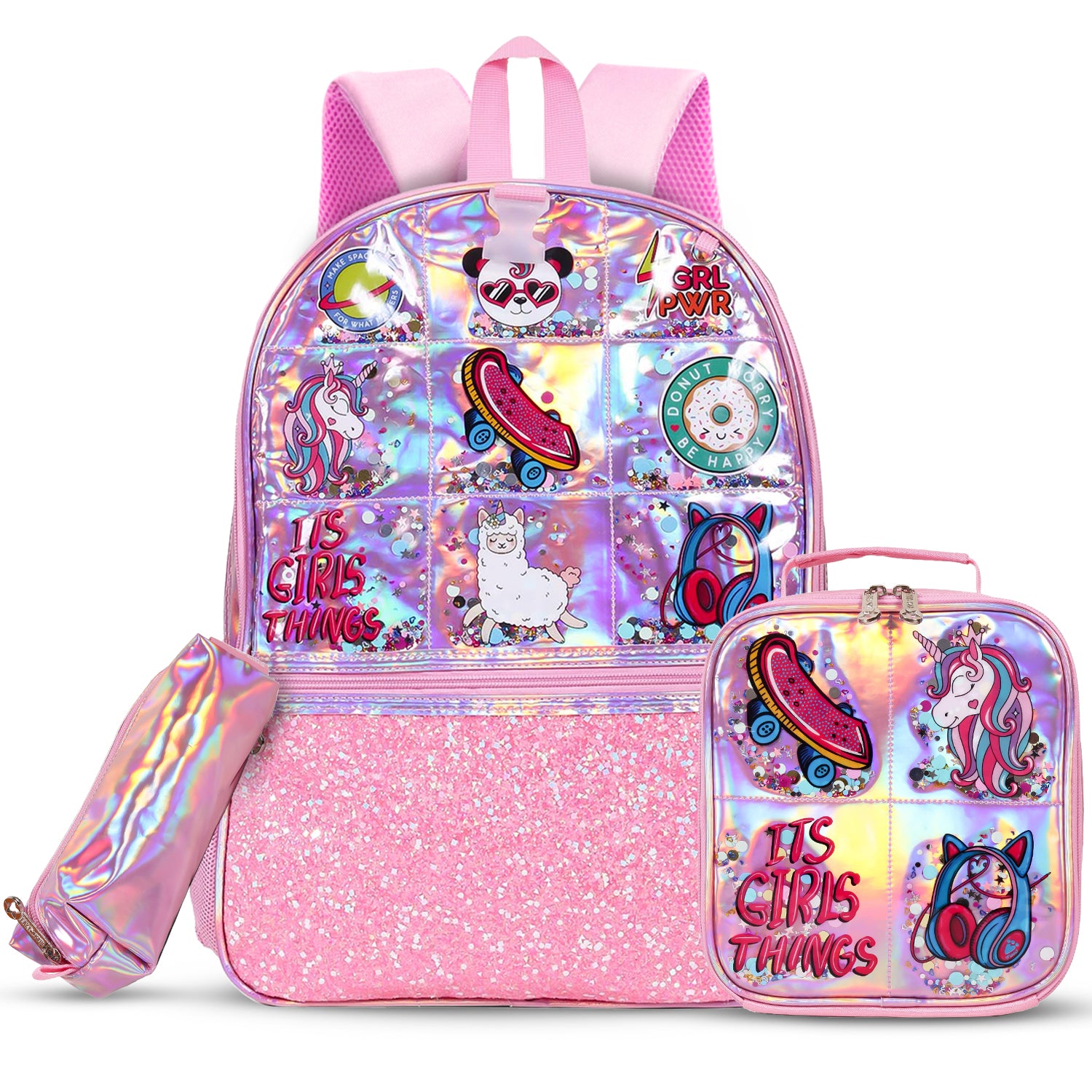 EAZY KIDS Back to School Combo Set of 4 It's Girl Thing - Pink