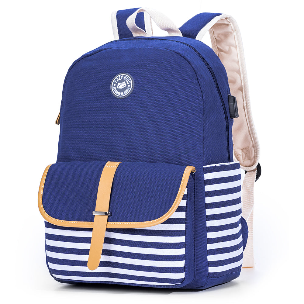EAZY KIDS School Bag Combo Set of 5 Dinosaur - Blue