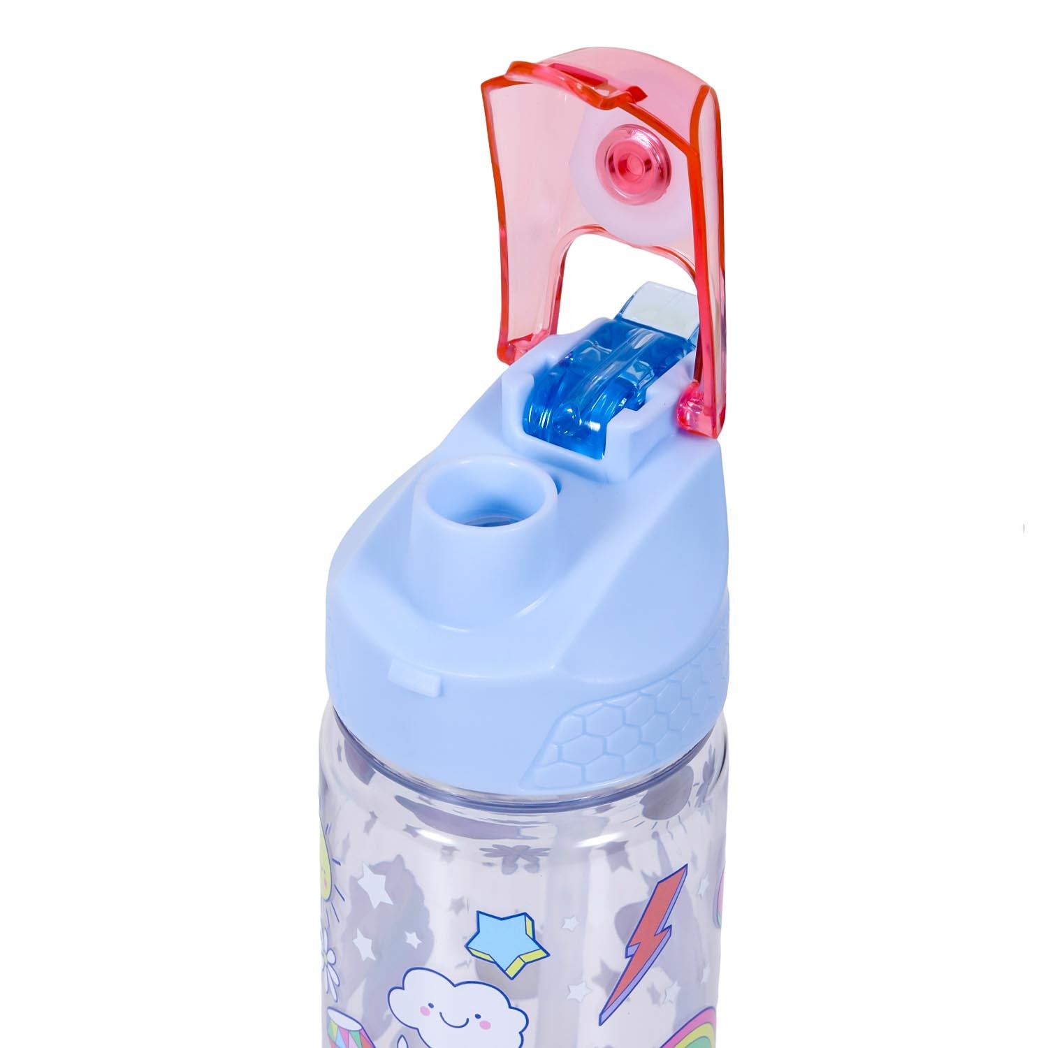 EAZY KIDS 4 Compartment Bento Lunch Box w/2in1 Tritan Water Bottle and Steel Food Jar Unicorn - Blue