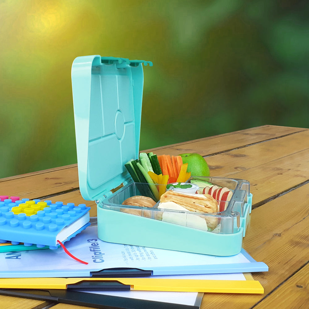 EAZY KIDS PlayStation Green 6 Compartment Bento Lunch Box w/Lunch Bag - Blue