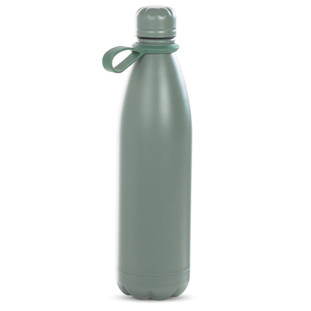 EAZY KIDS Steel Water Bottle w/ Lunch Bag, 1L Green