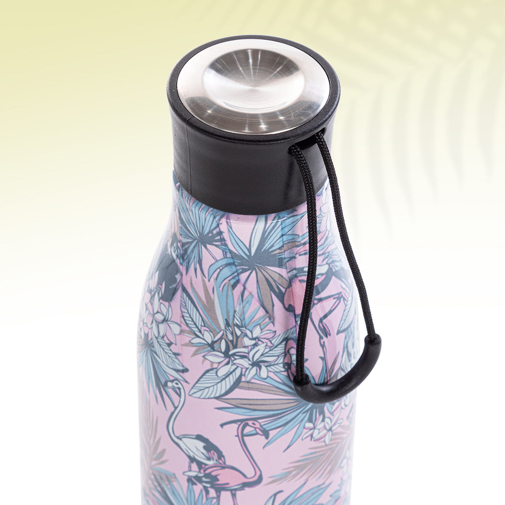 EAZY KIDS Steel Water Bottle w/ Lunch Bag, 760ml Floral