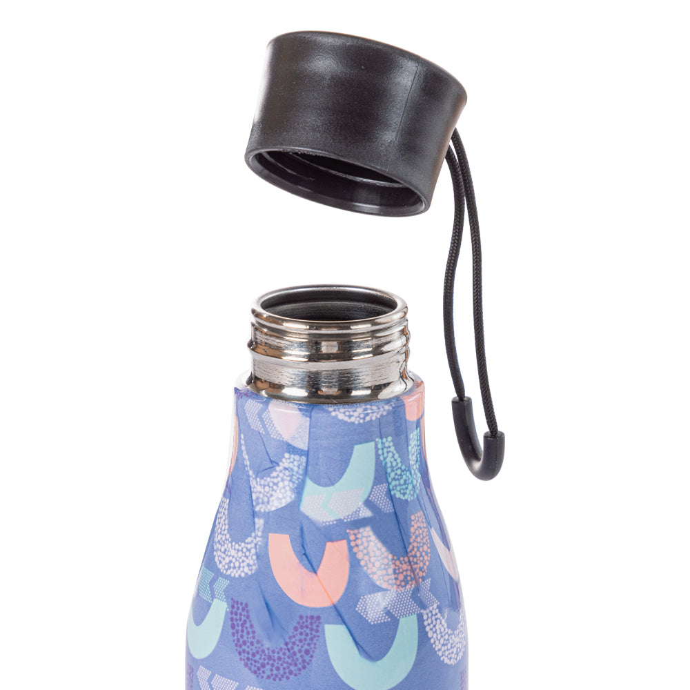EAZY KIDS Steel Water Bottle w/ Lunch Bag, 760ml Half Moon