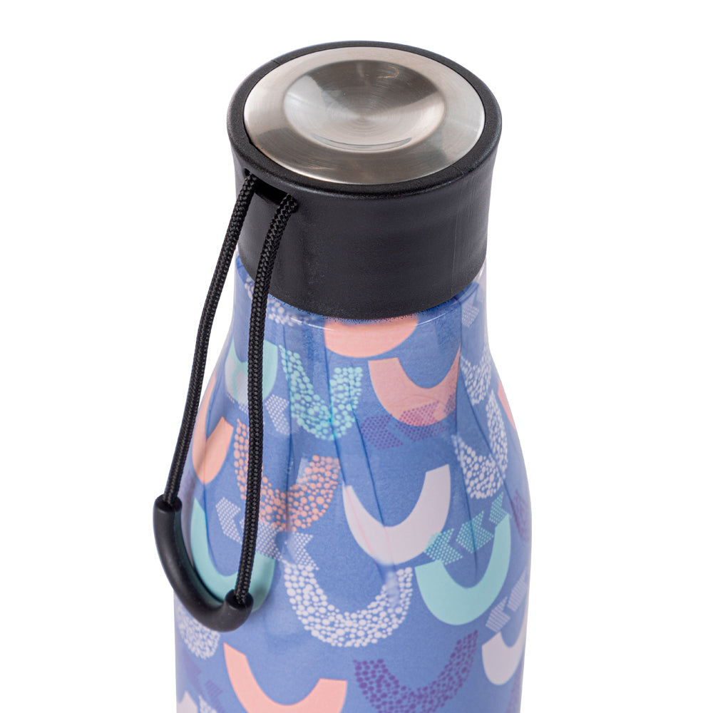 EAZY KIDS Steel Water Bottle w/ Lunch Bag, 760ml Half Moon