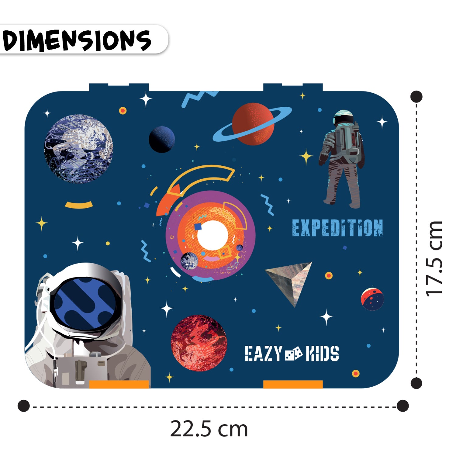 EAZY KIDS Bento Box wt Insulated Lunch Bag & Cutter Set - Combo - Expedition Space