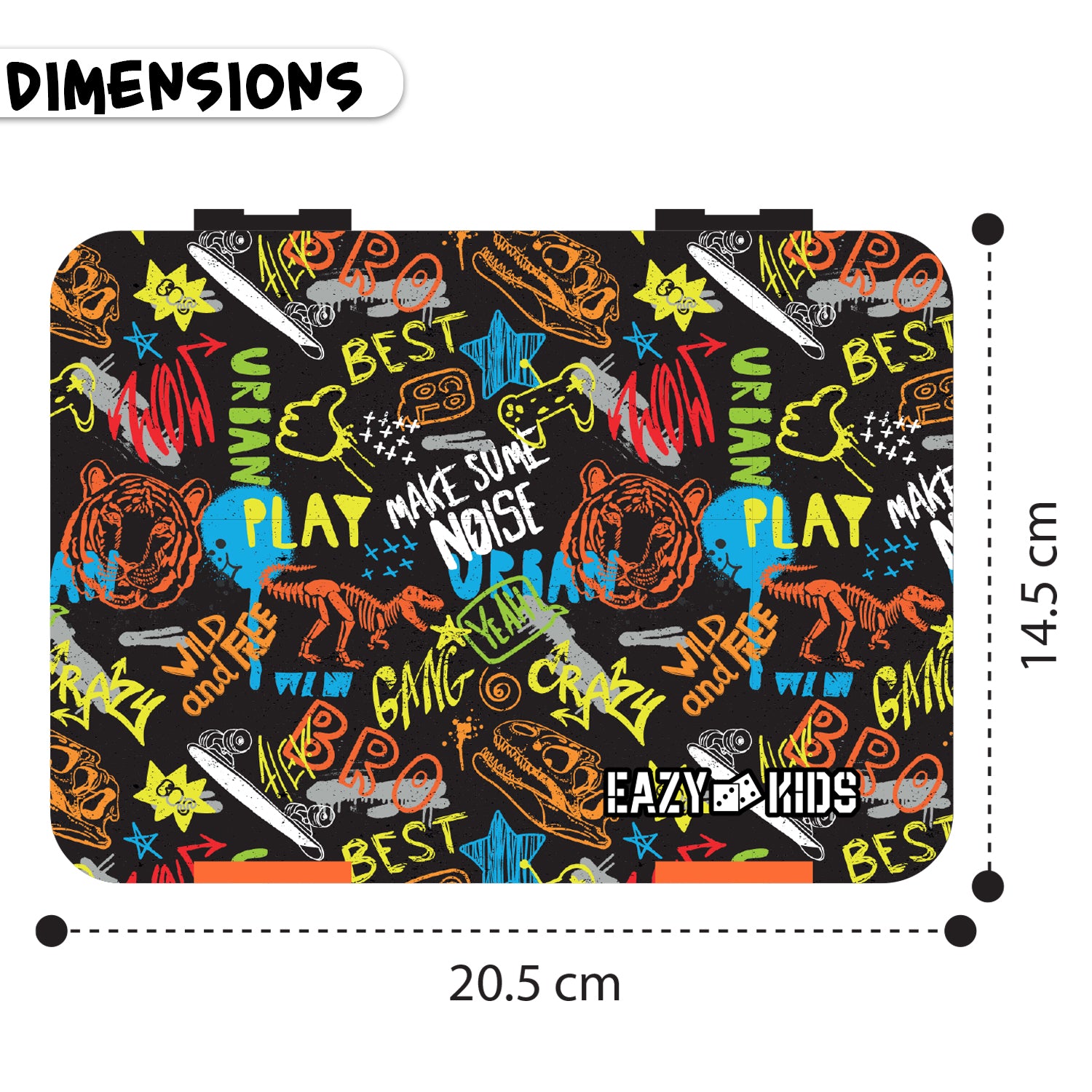 EAZY KIDS Bento Box wt Insulated Lunch Bag & Cutter Set - Combo - Black Best Bro
