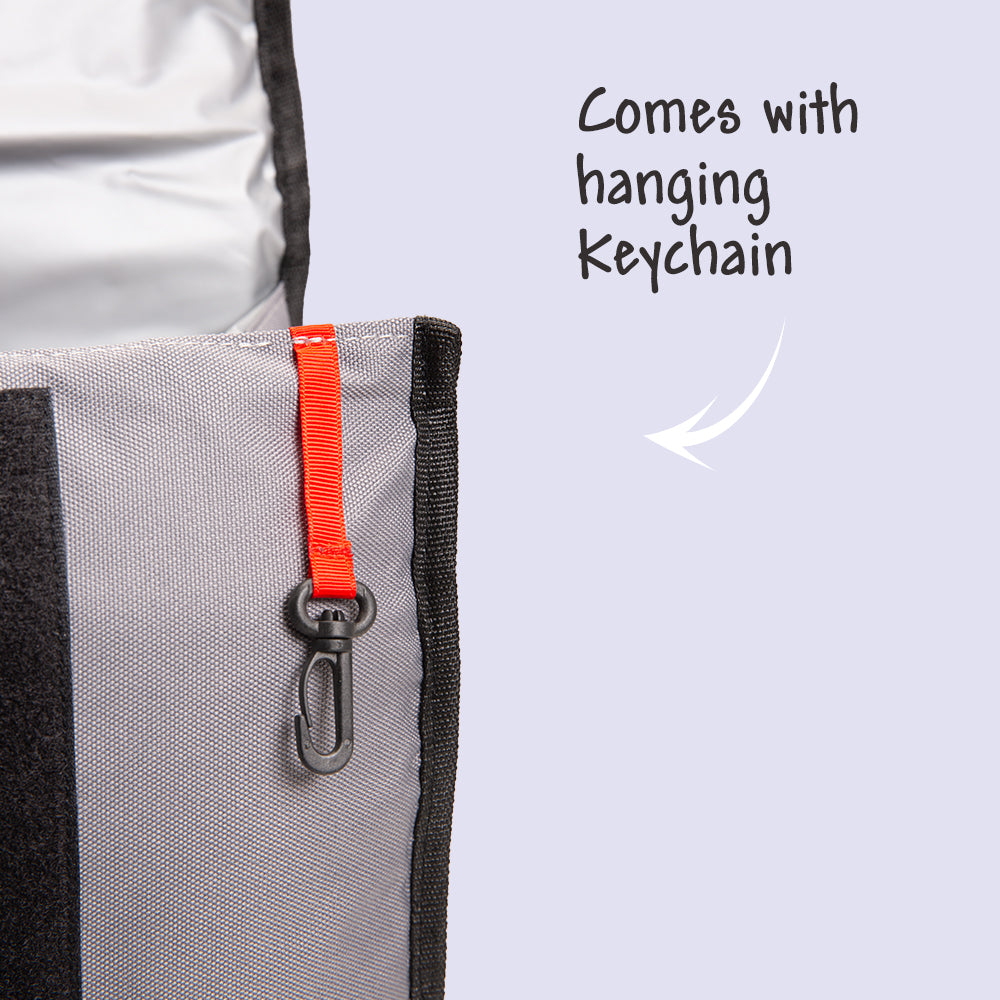 EAZY KIDS Jumbo Bento Lunch Box w/ Lunch Bag, Thermos & Dip Jar- Grey