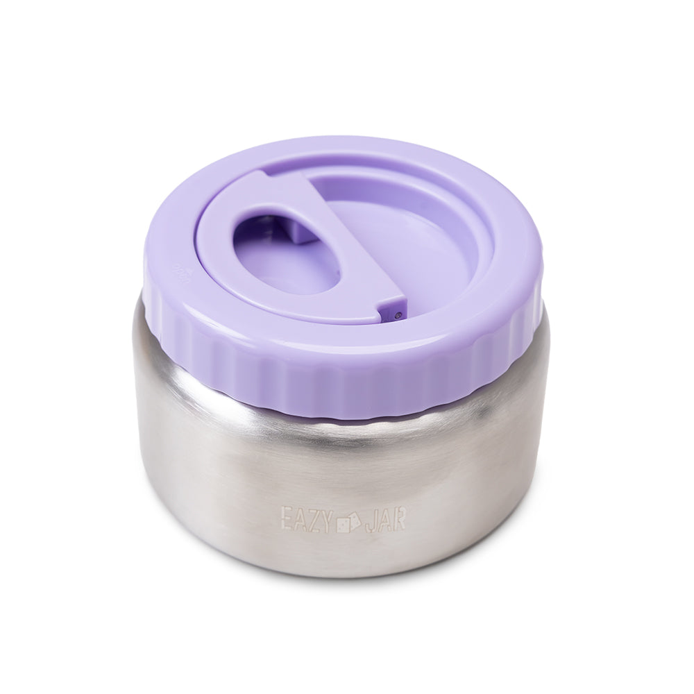 EAZY KIDS Jumbo Bento Lunch Box w/ Lunch Bag, Thermos & Dip Jar- Purple