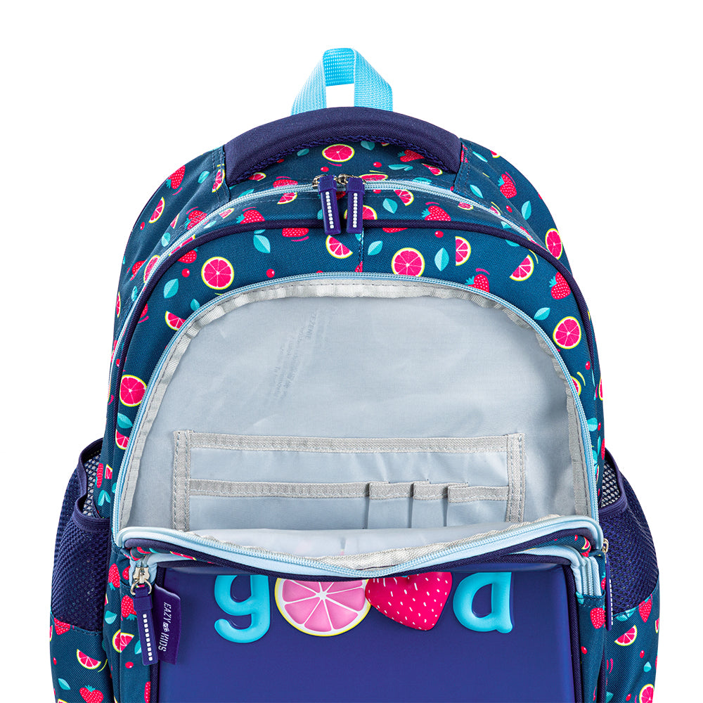 EAZY KIDS School Bag w/Trolley, Pencil Case 16 inch - Berry Good Blue