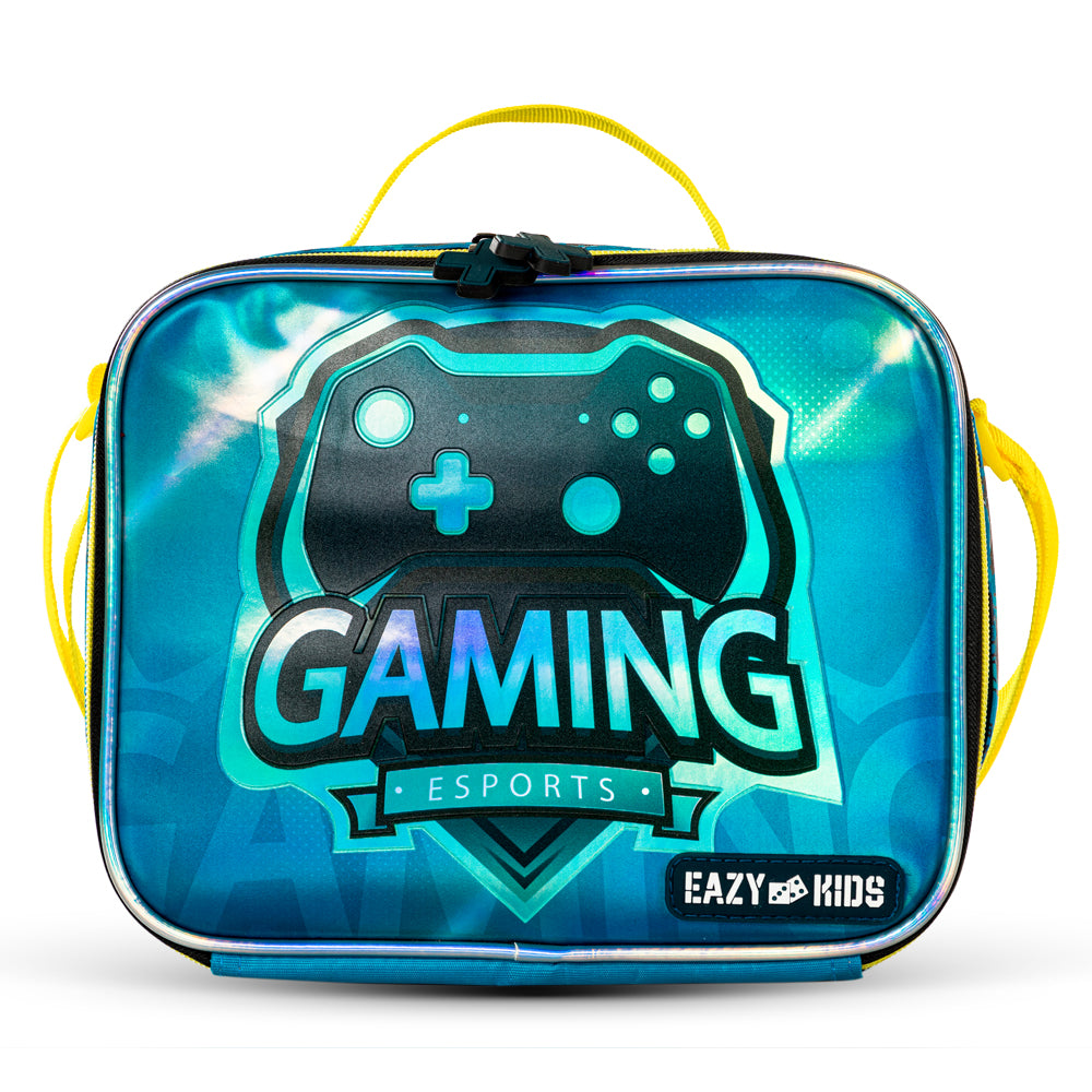 EAZY KIDS 16 inch Set of 4 Backpack w/Trolley, Lunch Bag and Pencil Case - Gaming