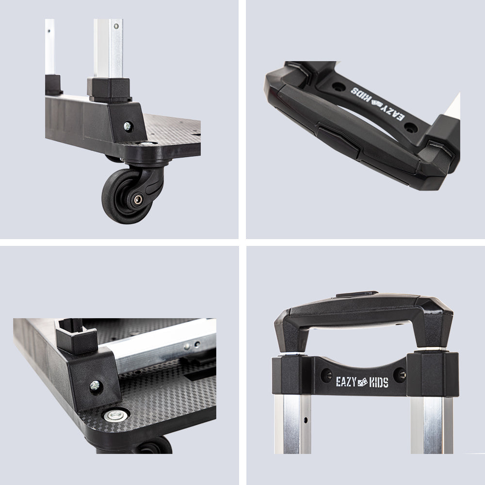 EAZY KIDS 17 inch Set of 4 Backpack w/4 Wheel Trolley, Lunch Bag and Pencil Case - T-Rex