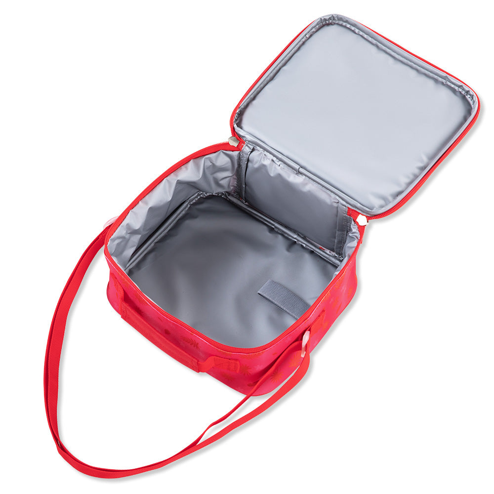 EAZY KIDS 17Inch Set of 4 School Bag with Stainless Steel 640ml Water Bottle, Lunch Bag and Pencil Case - Tropical Pink