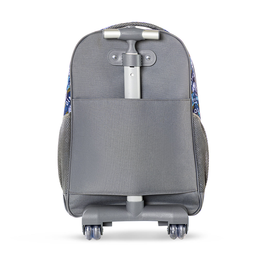 EAZY KIDS 18 inch Set of 8 Trolley Backpack w/Lunch Bag and Pencil Case-T Rex