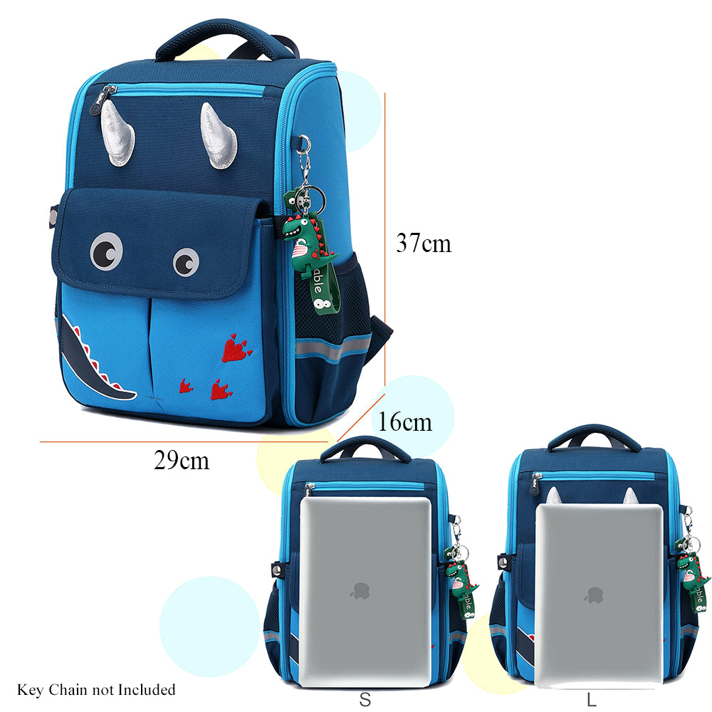 EAZY KIDS Dinosaur School Bag wt Trolley - Blue