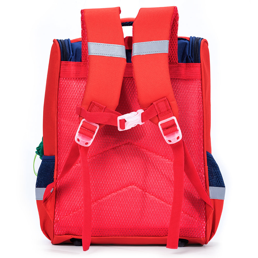 EAZY KIDS School Bag Dino in Space wt Trolley - Red