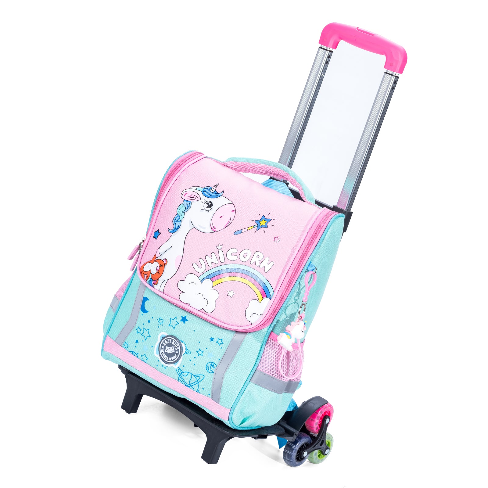 EAZY KIDS School Bag Unicorn wt Trolley - Green