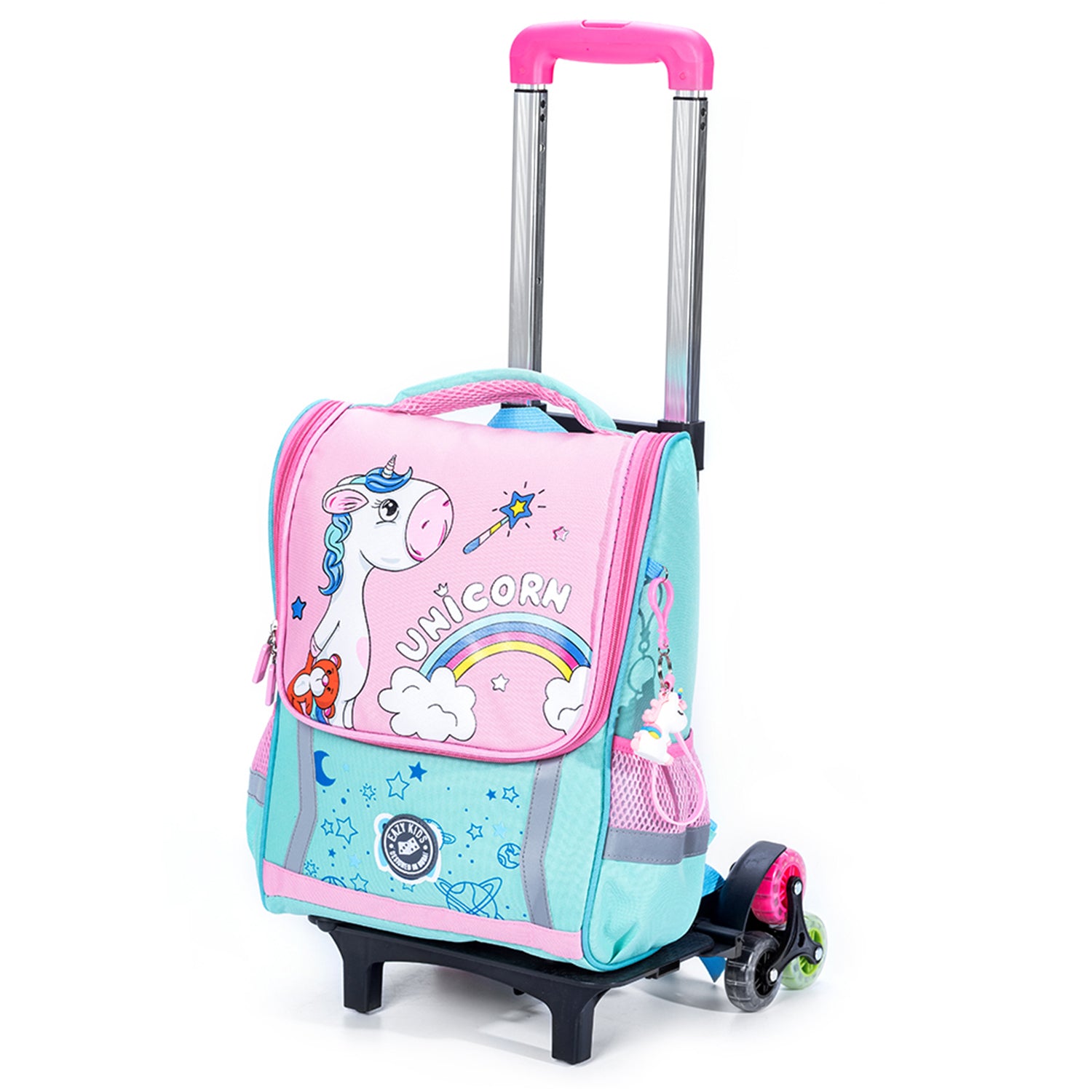 EAZY KIDS School Bag Unicorn wt Trolley - Green