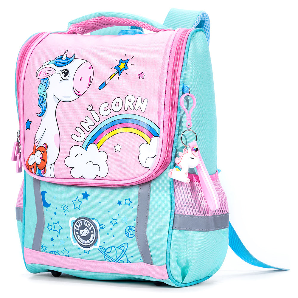 EAZY KIDS School Bag Unicorn wt Trolley - Green