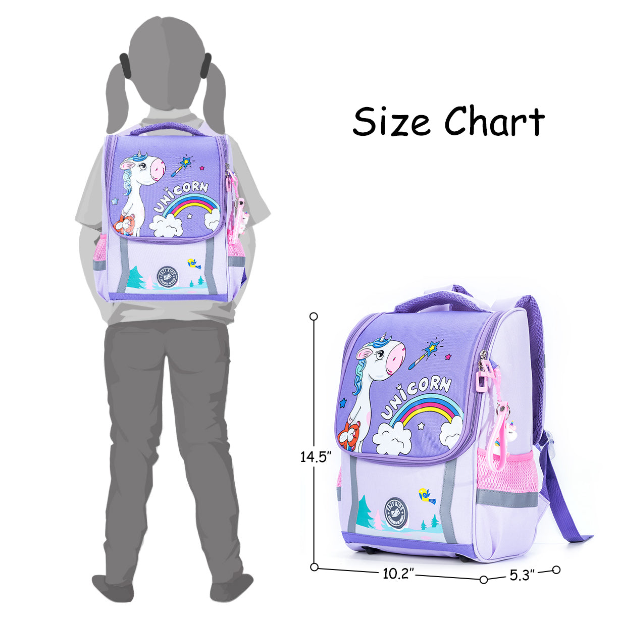EAZY KIDS School Bag Unicorn wt Trolley - Prince Purple
