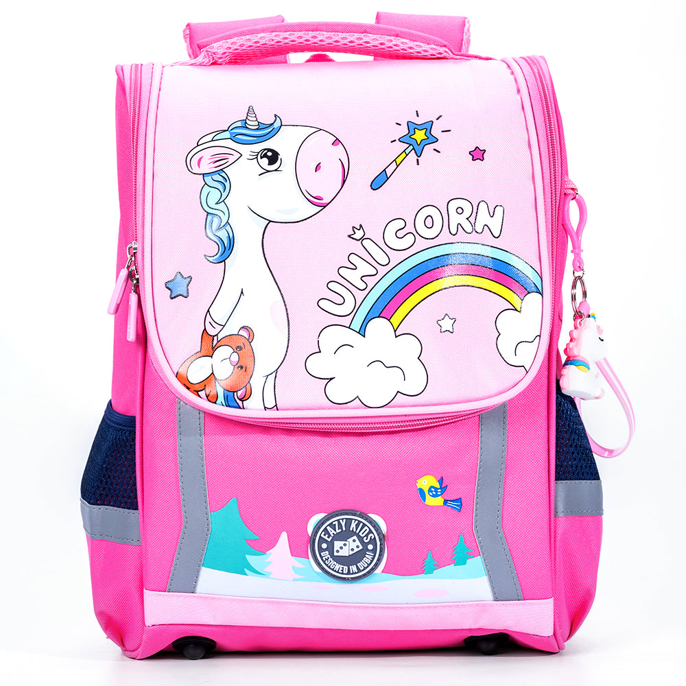 EAZY KIDS School Bag Unicorn wt Trolley - Princess Pink