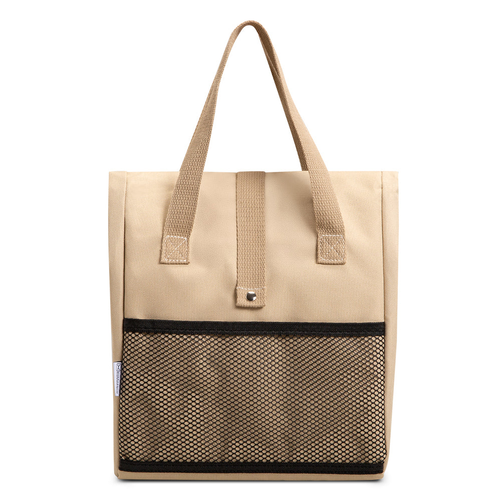 Hydrobrew Lunch Bag w/ 1000ml Tritan Water Bottle | Spacious Tote Bag w/ Leakproof Bottle – Beige