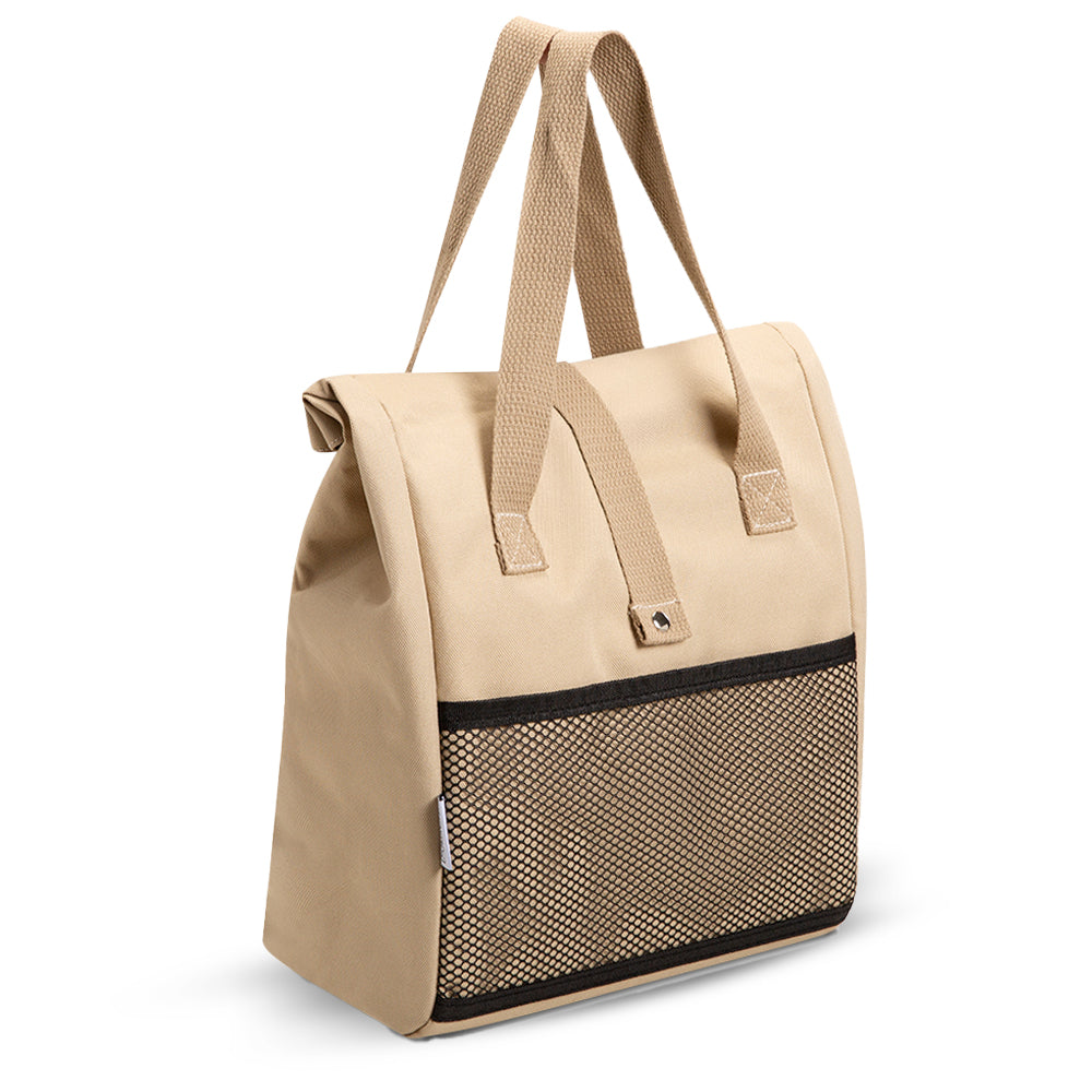 Hydrobrew Lunch Bag w/ 1000ml Tritan Water Bottle | Spacious Tote Bag w/ Leakproof Bottle – Beige