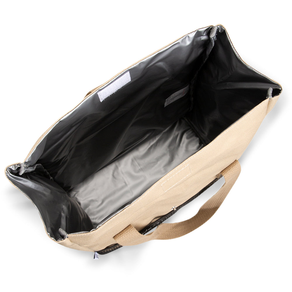 Hydrobrew Lunch Bag w/ 1000ml Tritan Water Bottle | Spacious Tote Bag w/ Leakproof Bottle – Beige