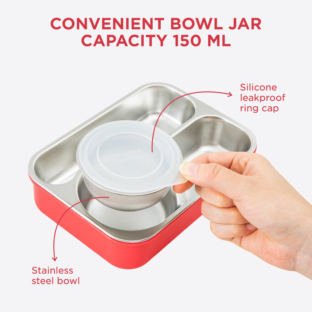 Hydrobrew Steel Core Lunch Box 750ml w/ Food Jar & Sip Switch Water Bottle 1000ml | Stainless Steel Leakproof Meal Box – Pink Sorbet