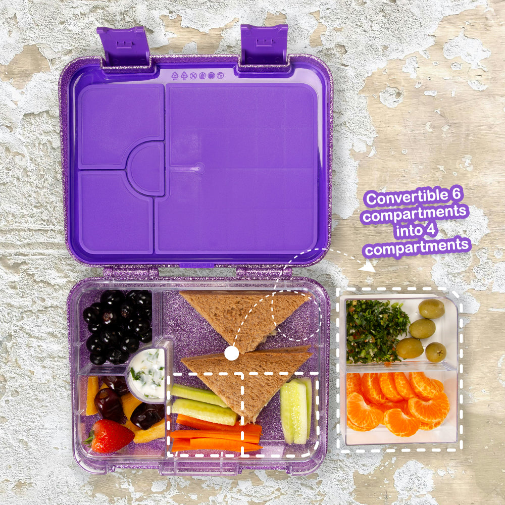 Hydrobrew Sparkle Bento Lunch Box w/ SipSwitch Insulated Water Bottle 720ml | Tritan Leakproof Meal Box – Berry