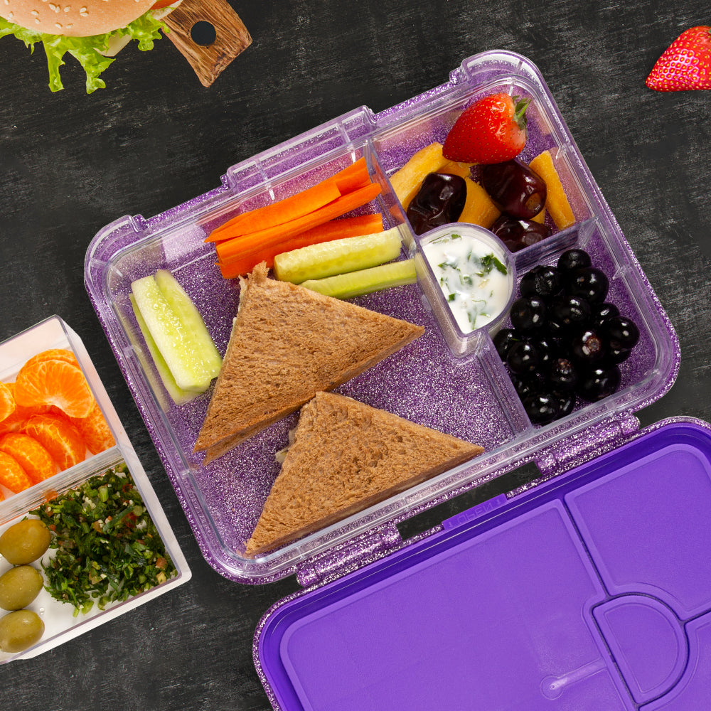 Hydrobrew Sparkle Bento Lunch Box w/ SipSwitch Insulated Water Bottle 720ml | Tritan Leakproof Meal Box – Berry