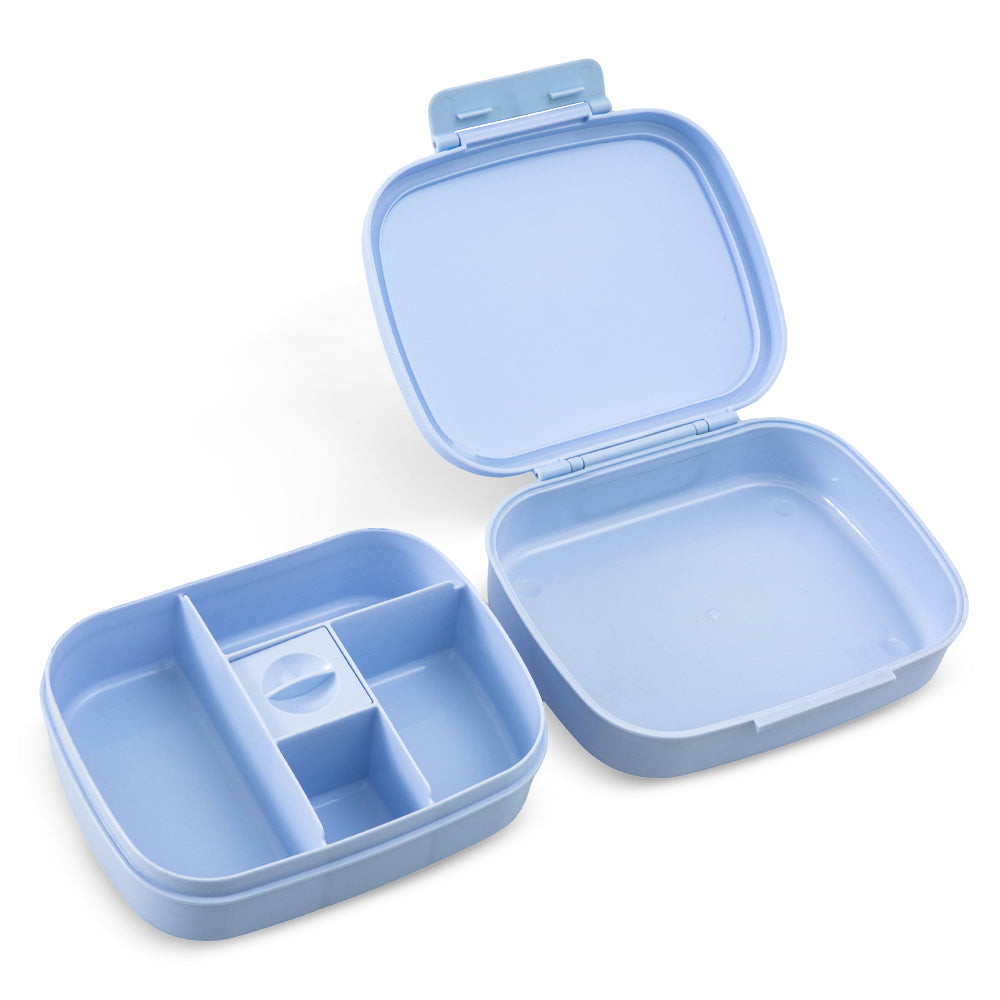 Hydrobrew Smart Serve Bento Lunch Box 1100ml w/ Sip Switch Tritan Water Bottle 1000ml | 5 Compartment Meal Box – Sky Mist