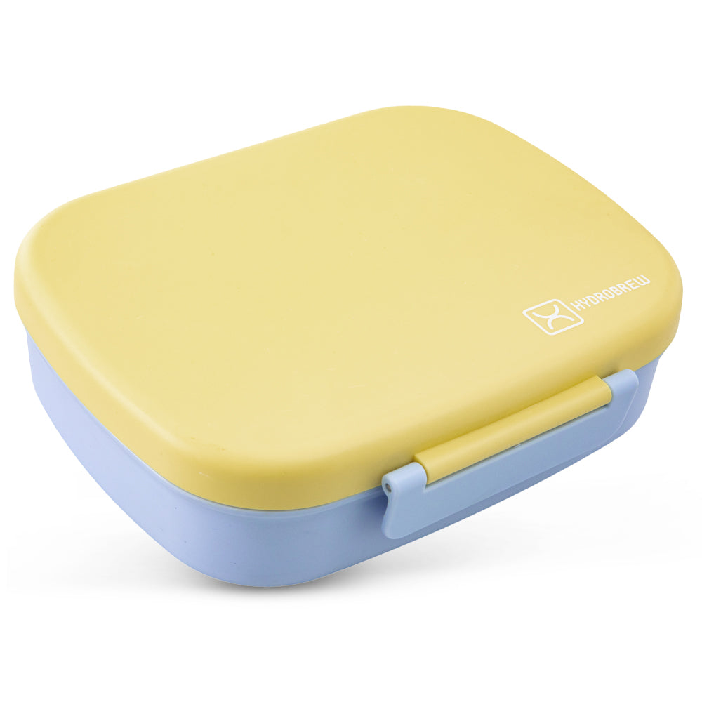 Hydrobrew Smart Serve Bento Lunch Box 1100ml w/ Sip Switch Tritan Water Bottle 1000ml | 5 Compartment Meal Box – Sunny Sky