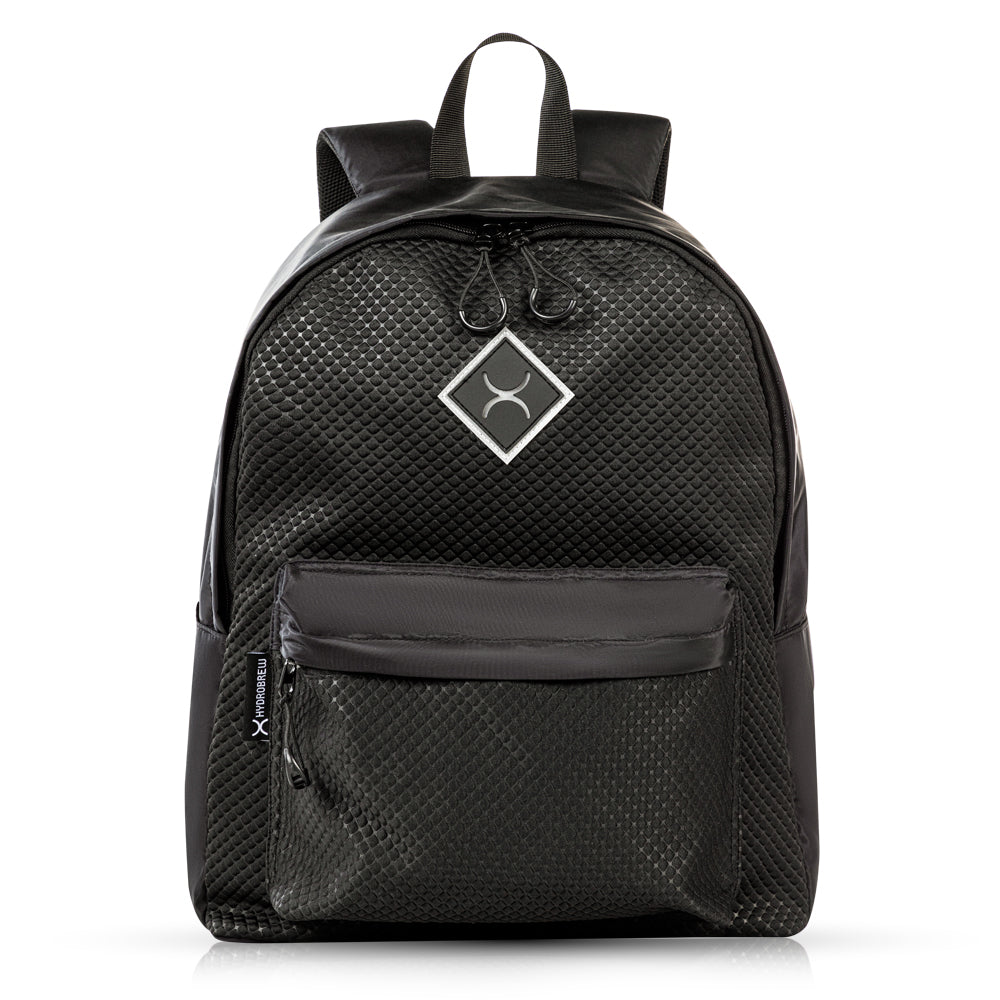 Hydrobrew 17" Backpack w/ Sip Switch Tritan Water Bottle 1000ml | Laptop Backpack w/ Bottle – Black