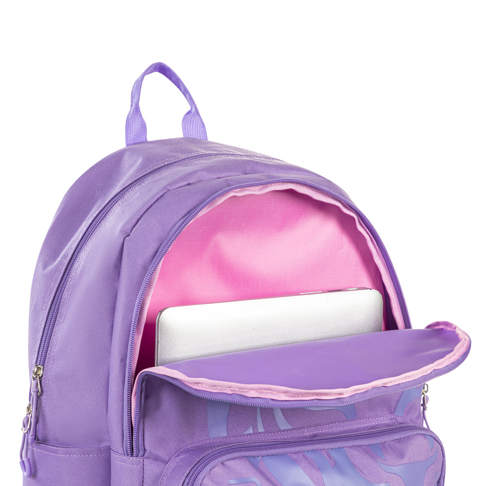 Hydrobrew 18" Backpack w/ Sip Switch Tritan Water Bottle 1000ml | Laptop Backpack w/ Bottle β Purple