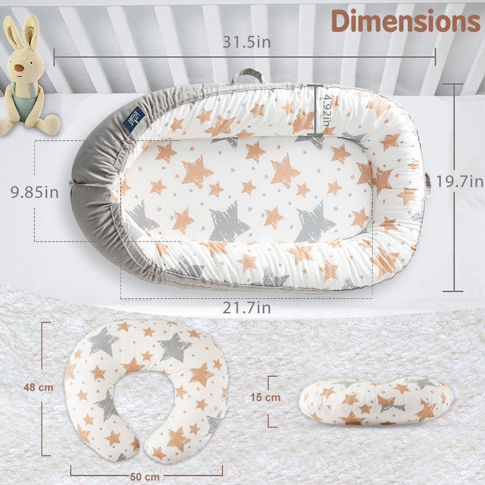 LITTLE STORY fiberfill Lounger Bed w/Feeding Pillow - Galaxy