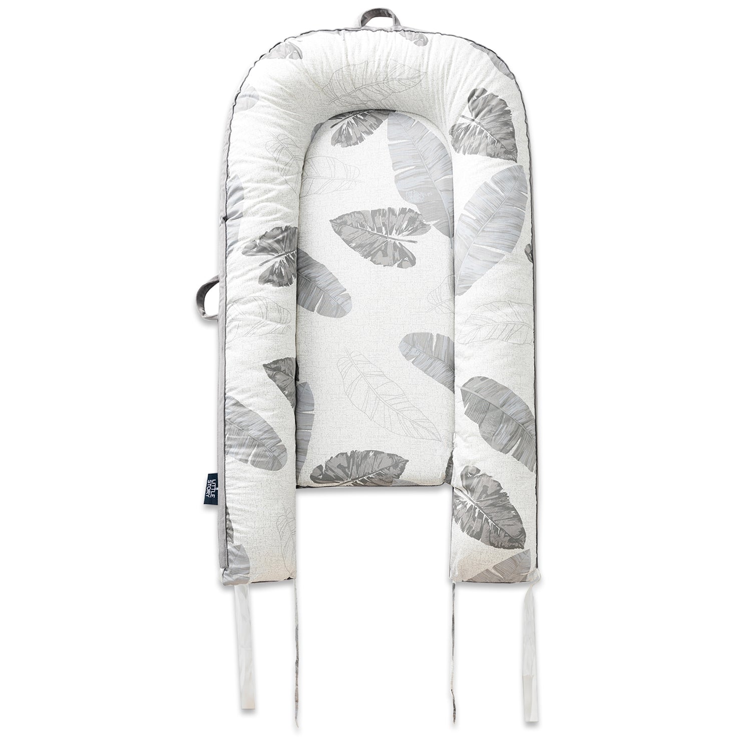 سرير استرخاء من الألياف من ليتل ستوري مع وسادة تغذية - أوراق