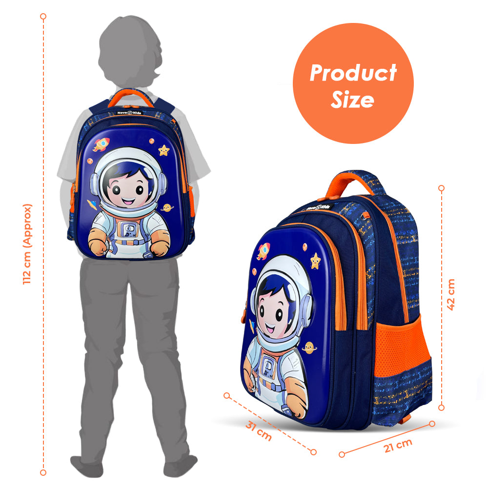 NOVA KIDS 3D School Bag w/Trolley - Astronaut Blue, 16.5 inch