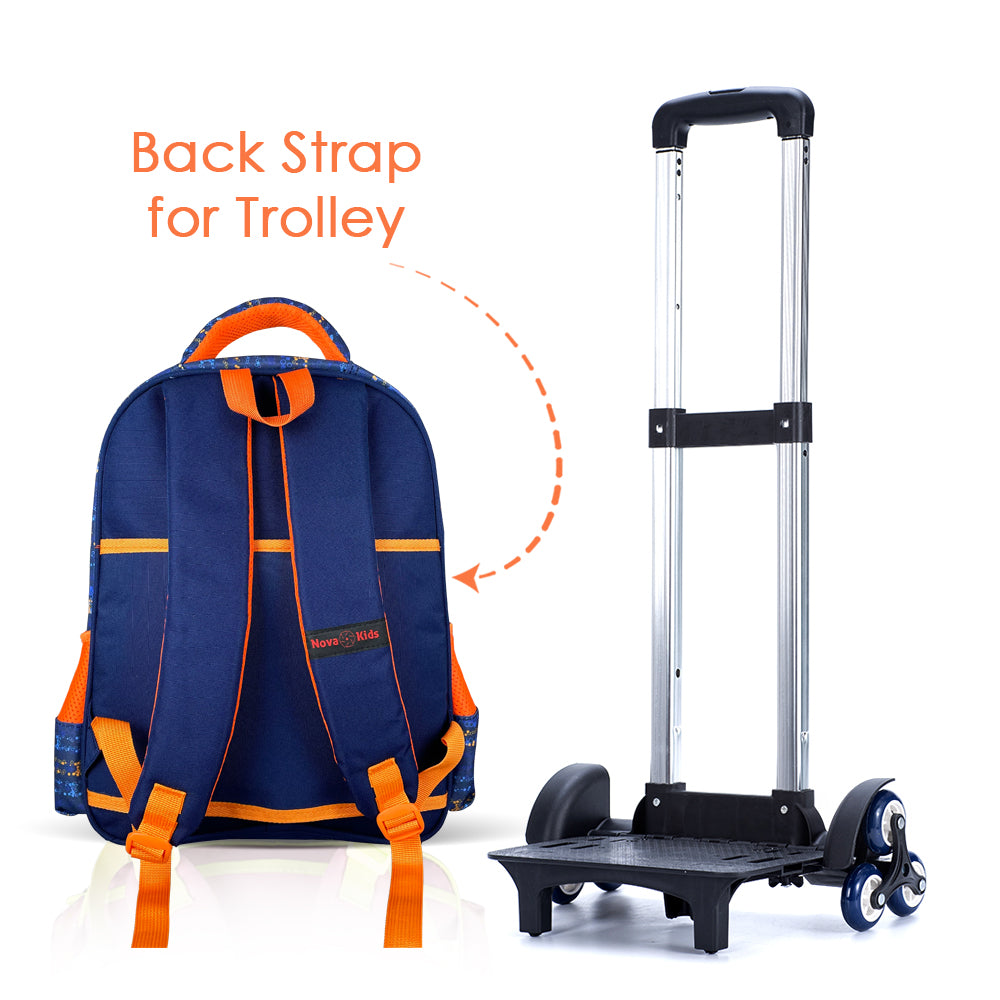 NOVA KIDS 3D School Bag w/Trolley - Astronaut Blue, 16.5 inch