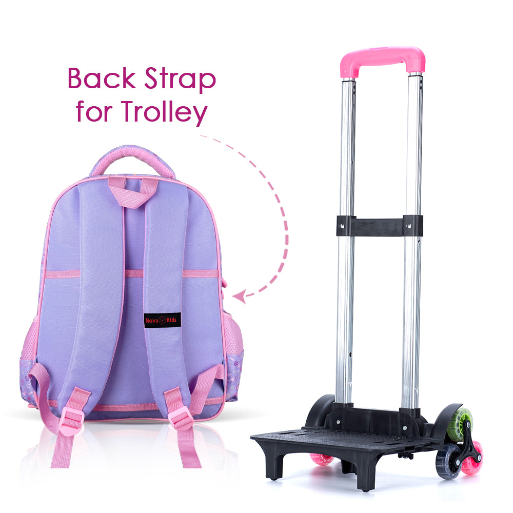 NOVA KIDS 3D School Bag w/Trolley - Ballerina Pink, 16.5 inch