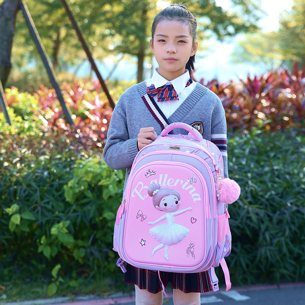 NOVA KIDS 3D School Bag w/Trolley - Ballerina Pink, 16.5 inch