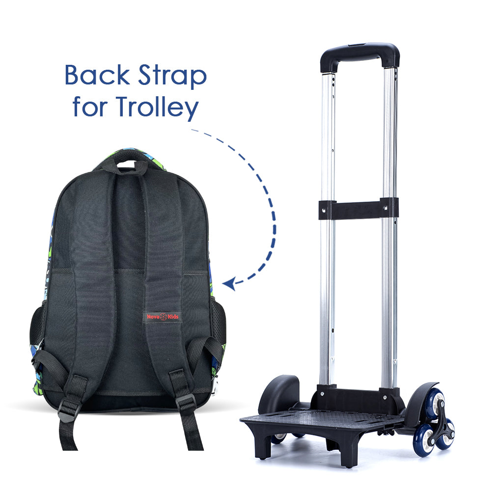 NOVA KIDS School Bag w/Trolley - GenZ Black, 17.5 inch